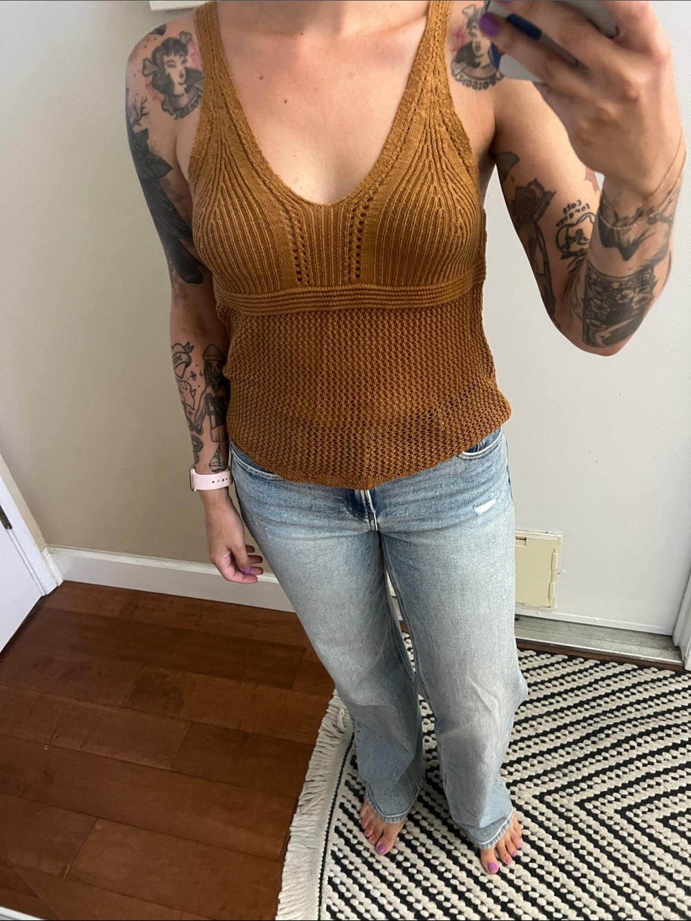 BE COOL Knit V-Neck Tank Top in Mustard
